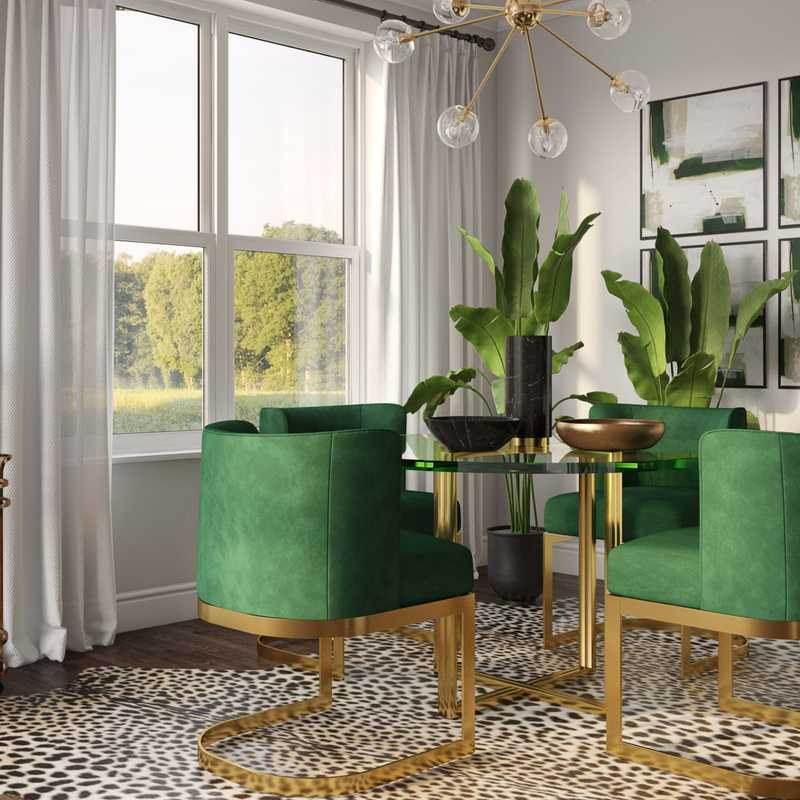 Contemporary, Glam Dining Room Design by Havenly Interior Designer Troyce