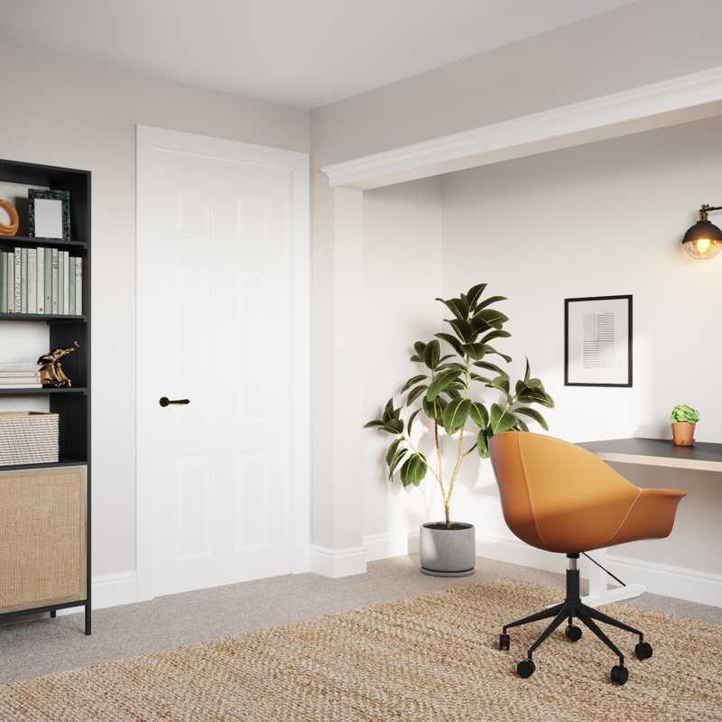 Modern, Bohemian, Midcentury Modern, Minimal Office Design by Havenly Interior Designer Jordi