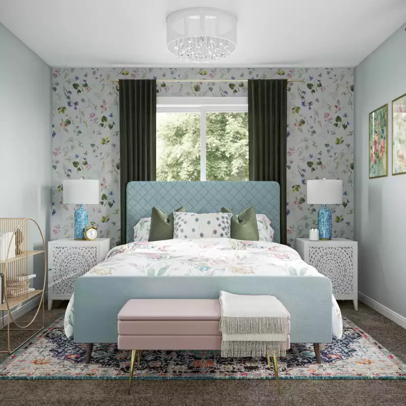 Classic, Glam, Traditional, Global, Preppy Bedroom Design by Havenly Interior Designer Hanna