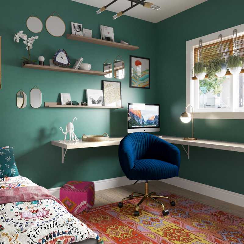 Eclectic, Bohemian Office Design by Havenly Interior Designer Nicole