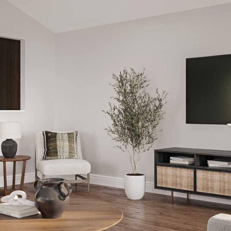 Transitional, Midcentury Modern, Minimal Living Room Design by Havenly Interior Designer Alexandra