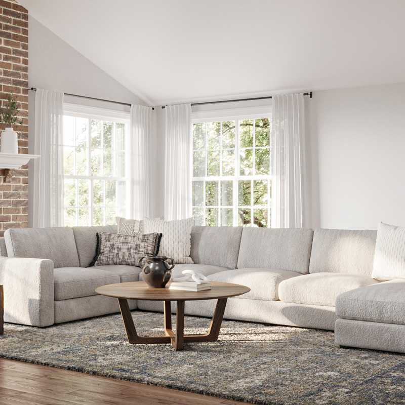 Transitional, Midcentury Modern, Minimal Living Room Design by Havenly Interior Designer Alexandra