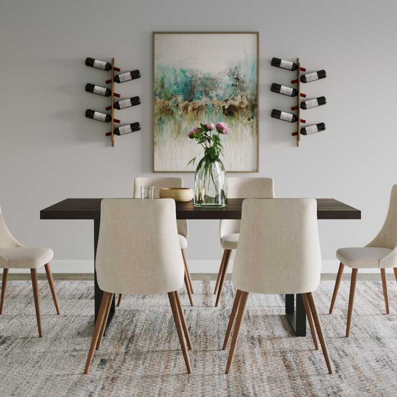 Modern, Bohemian, Classic Contemporary Dining Room Design by Havenly Interior Designer Stephanie