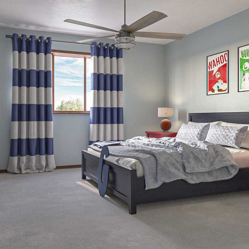 Industrial, Traditional, Farmhouse, Preppy Bedroom Design by Havenly Interior Designer Kitty