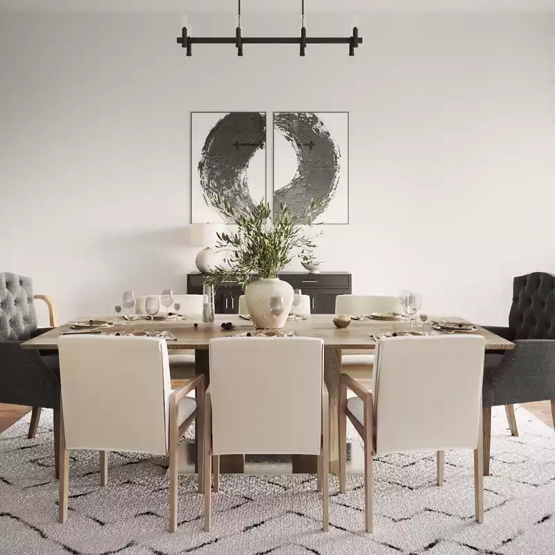 Bohemian, Industrial Dining Room Design by Havenly Interior Designer Mariel