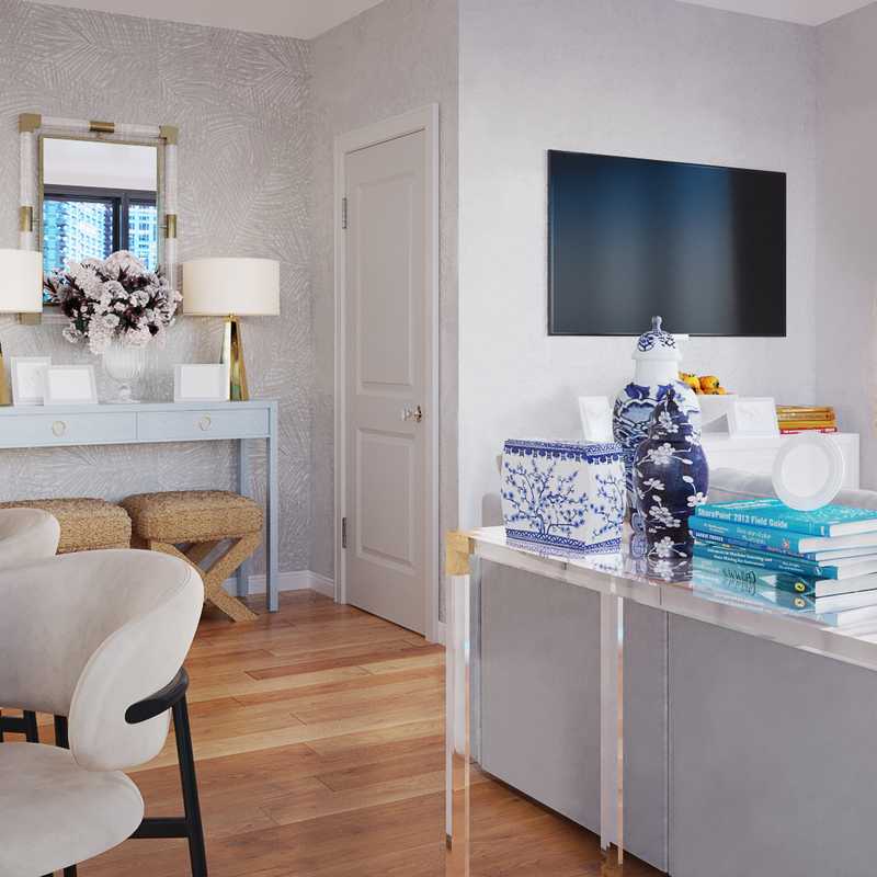 Coastal, Preppy Living Room Design by Havenly Interior Designer Sloane