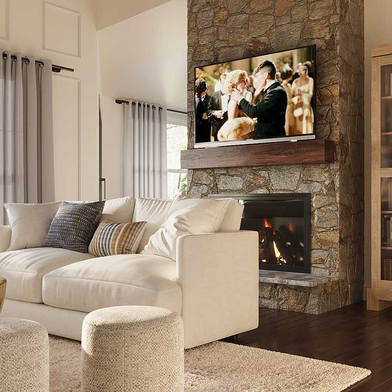Coastal, Farmhouse Living Room Design by Havenly Interior Designer Daniela