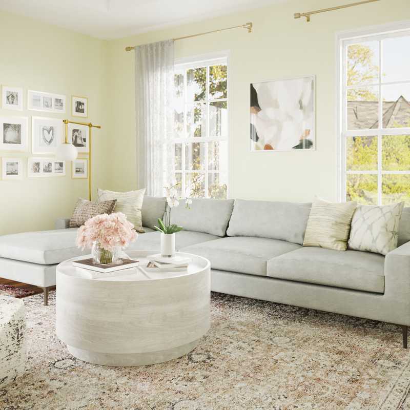 Modern, Classic, Glam Living Room Design by Havenly Interior Designer Carla
