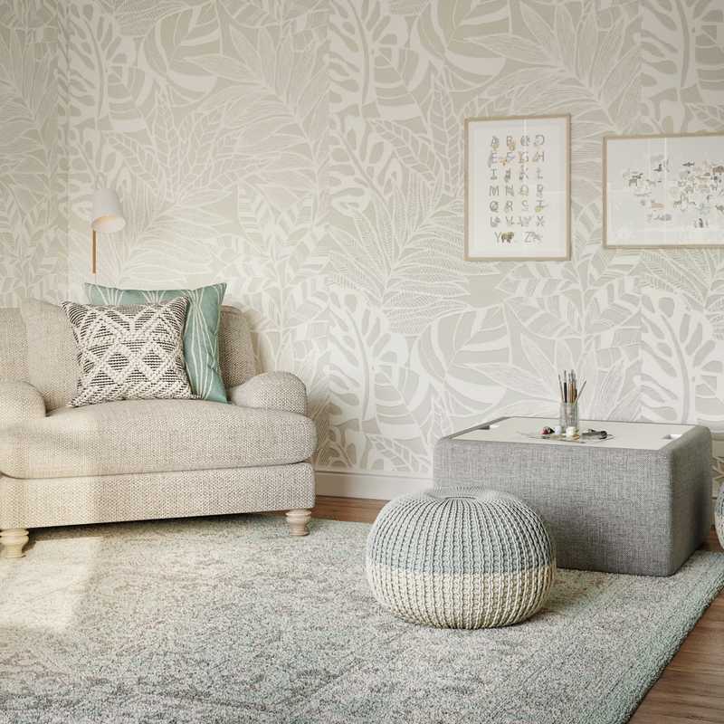 Bohemian, Scandinavian Playroom Design by Havenly Interior Designer Jessica