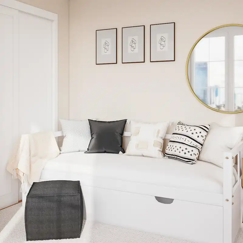 Midcentury Modern, Scandinavian Bedroom Design by Havenly Interior Designer Priscila