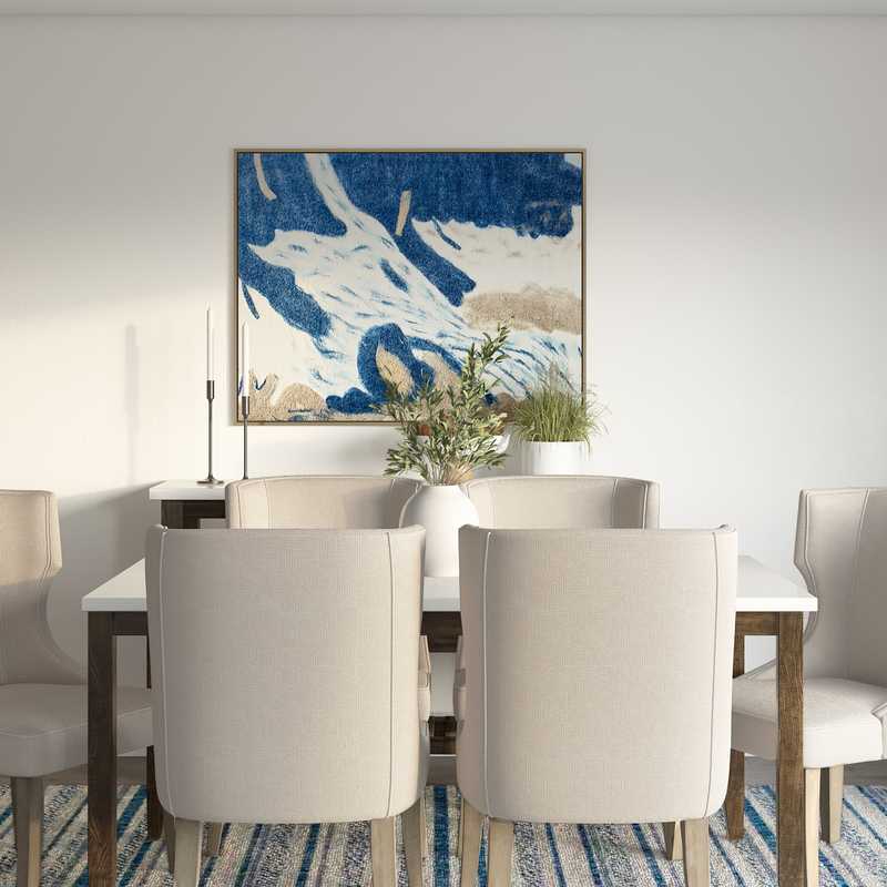 Bohemian, Coastal, Farmhouse Dining Room Design by Havenly Interior Designer Briana