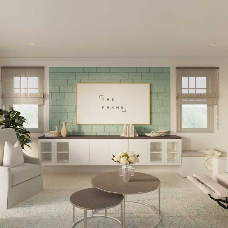 Coastal, Glam, Classic Contemporary Living Room Design by Havenly Interior Designer Maria