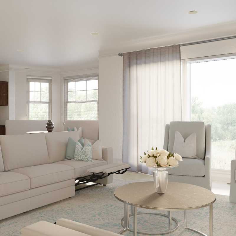 Coastal, Glam, Classic Contemporary Living Room Design by Havenly Interior Designer Maria