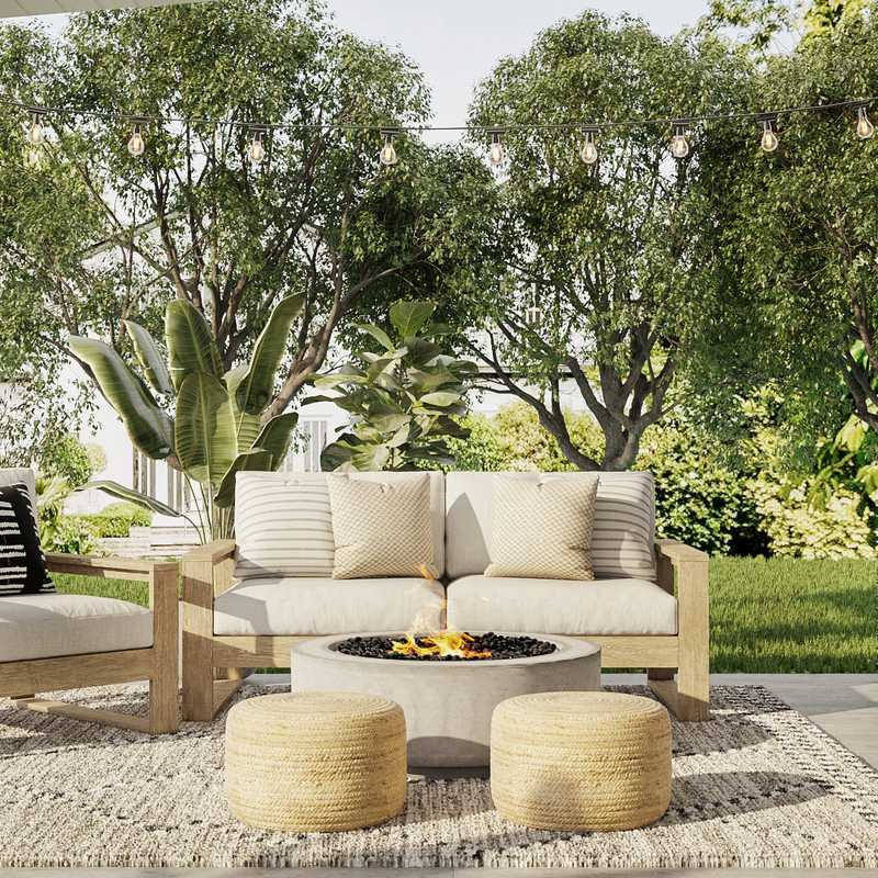 Bohemian, Scandinavian Outdoor Space Design by Havenly Interior Designer Amanda