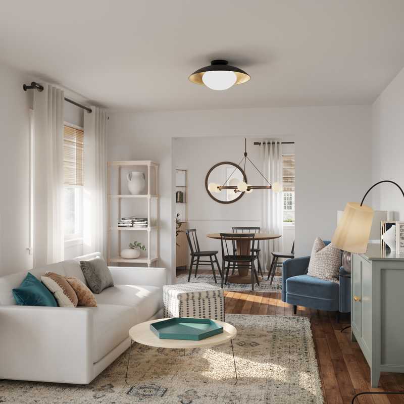 Bohemian, Midcentury Modern, Minimal Dining Room Design by Havenly Interior Designer Hayley