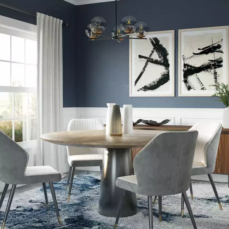 Modern, Midcentury Modern Dining Room Design by Havenly Interior Designer Elizabeth