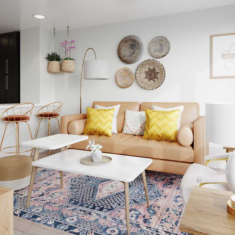 Eclectic, Bohemian, Midcentury Modern Living Room Design by Havenly Interior Designer Romina