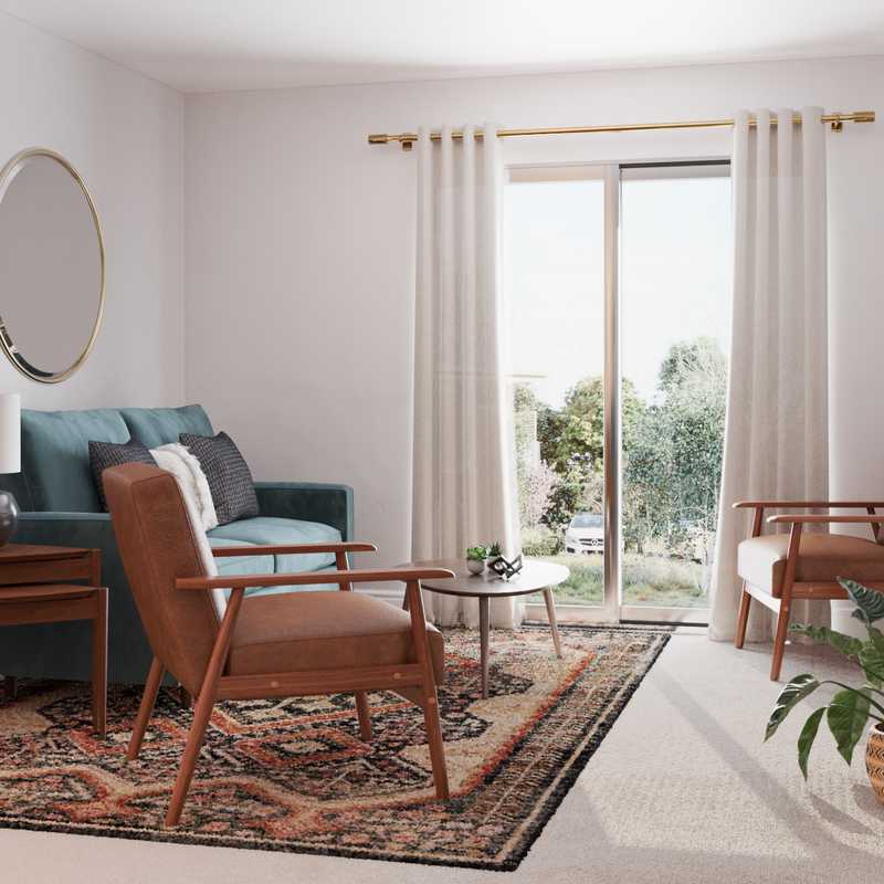 Eclectic, Bohemian, Rustic, Vintage, Global, Midcentury Modern Living Room Design by Havenly Interior Designer Tara