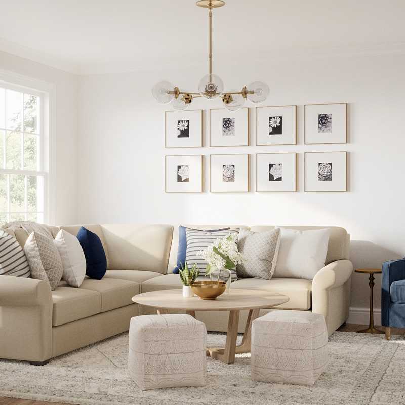 Modern, Farmhouse Living Room Design by Havenly Interior Designer Elizabeth
