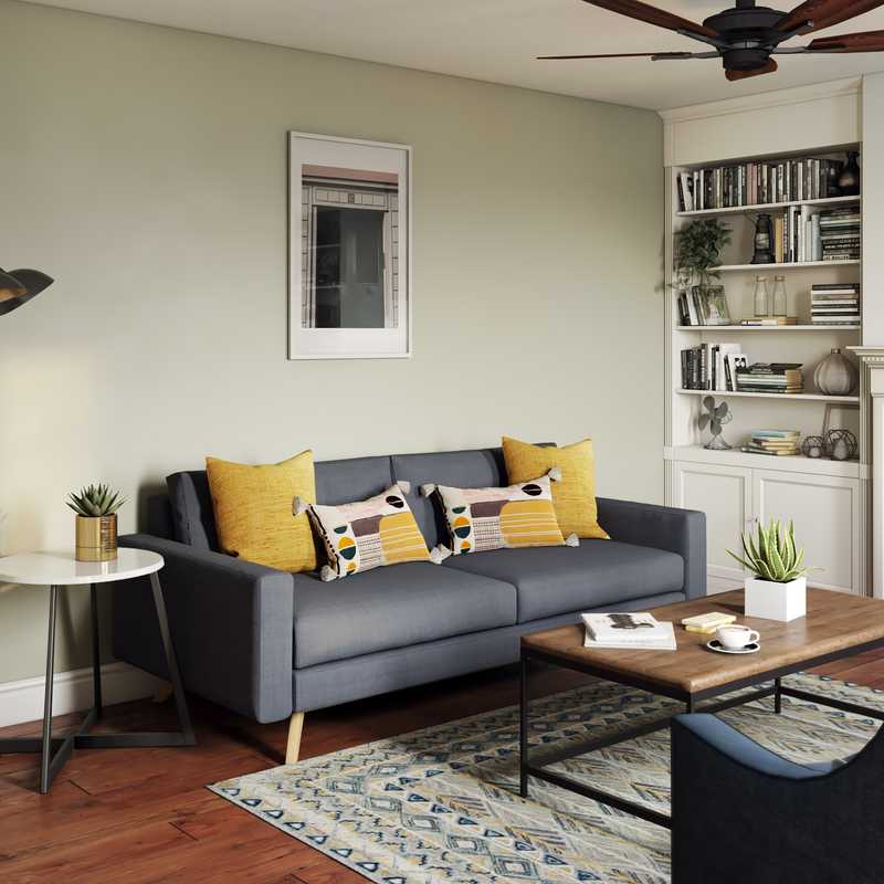 Bohemian, Midcentury Modern Living Room Design by Havenly Interior Designer Ana
