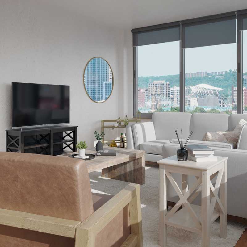 Contemporary, Bohemian, Transitional, Minimal, Scandinavian Living Room Design by Havenly Interior Designer Ellis