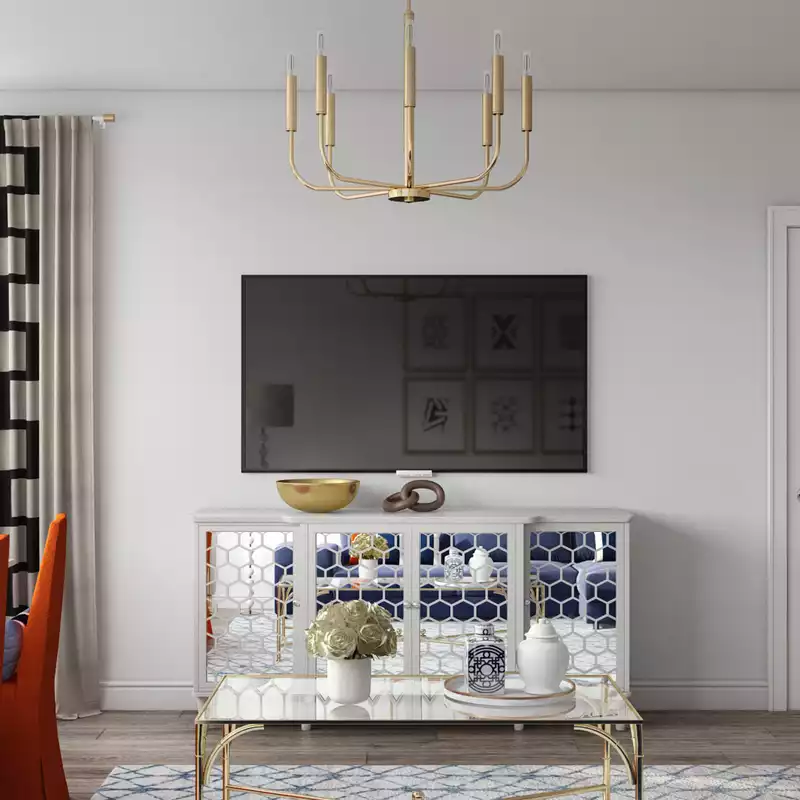 Traditional, Preppy Living Room Design by Havenly Interior Designer Caroline