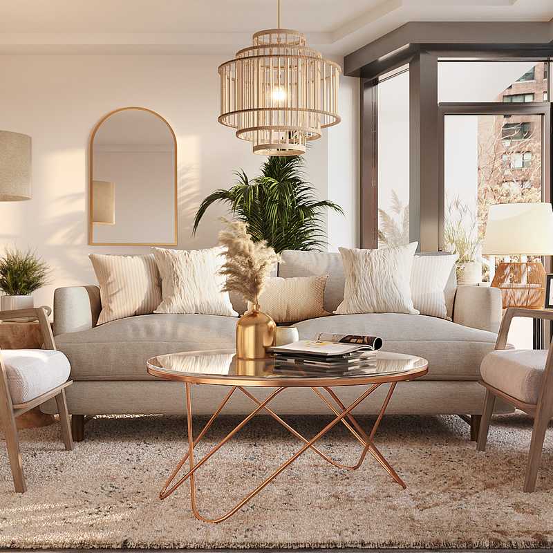 Modern, Classic, Minimal Living Room Design by Havenly Interior Designer Caroline