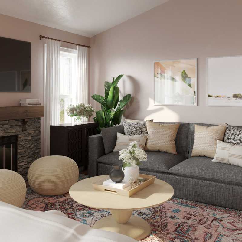 Modern, Bohemian Living Room Design by Havenly Interior Designer Claire