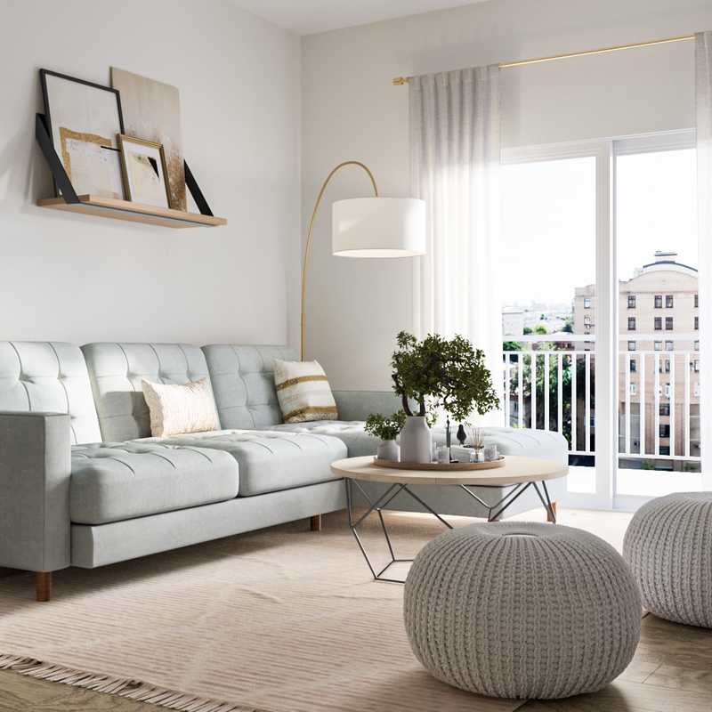 Glam, Preppy Living Room Design by Havenly Interior Designer Daniela