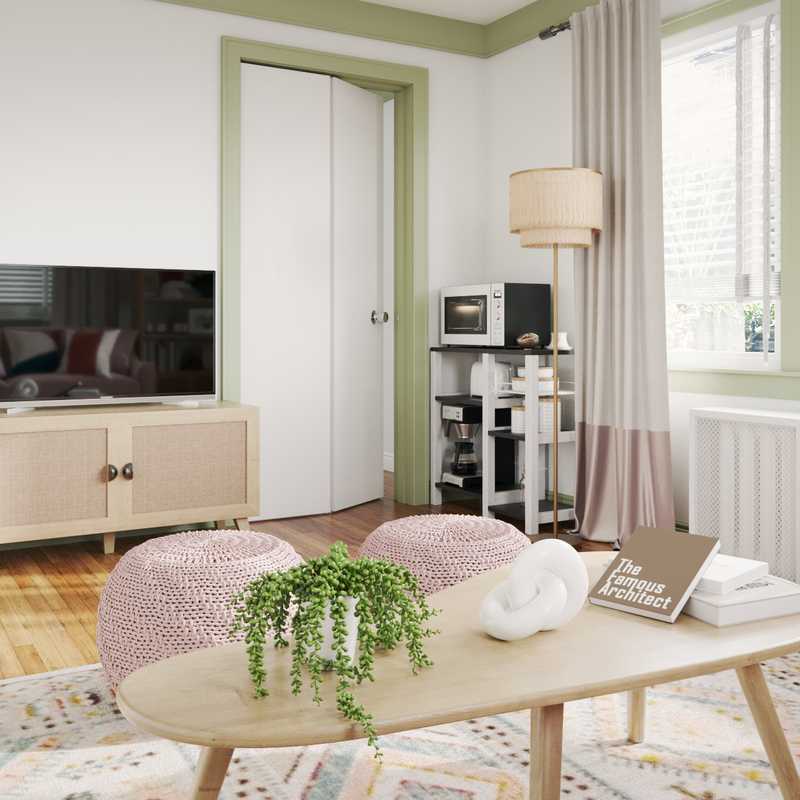 Bohemian, Midcentury Modern Living Room Design by Havenly Interior Designer Briana