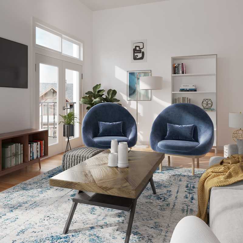 Midcentury Modern, Scandinavian Living Room Design by Havenly Interior Designer Chante