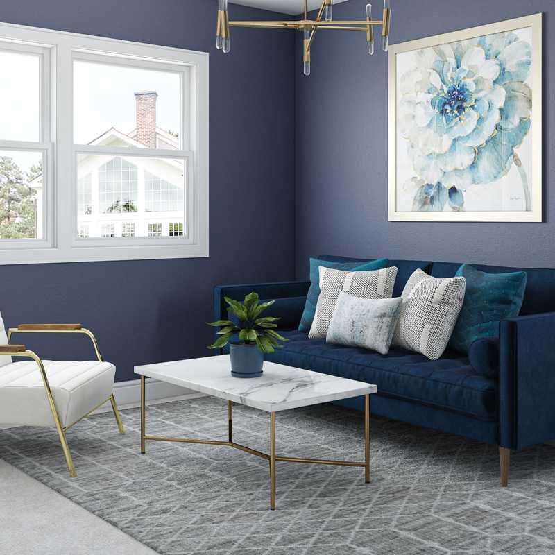 Glam, Midcentury Modern Office Design by Havenly Interior Designer Jordi