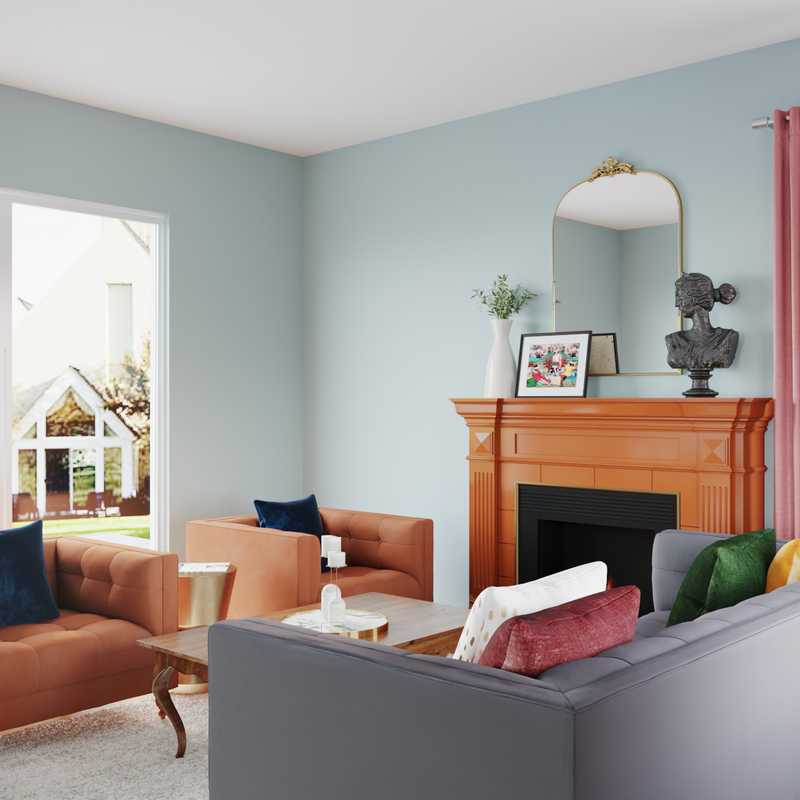 Eclectic, Traditional Living Room Design by Havenly Interior Designer Amy