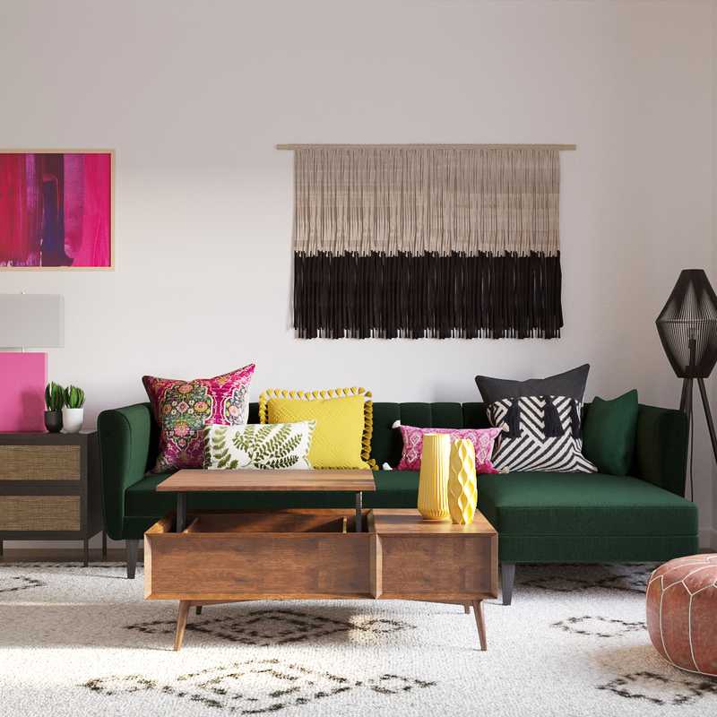 Eclectic, Bohemian, Glam Living Room Design by Havenly Interior Designer Pamela