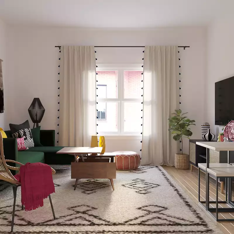 Eclectic, Bohemian, Glam Living Room Design by Havenly Interior Designer Pamela