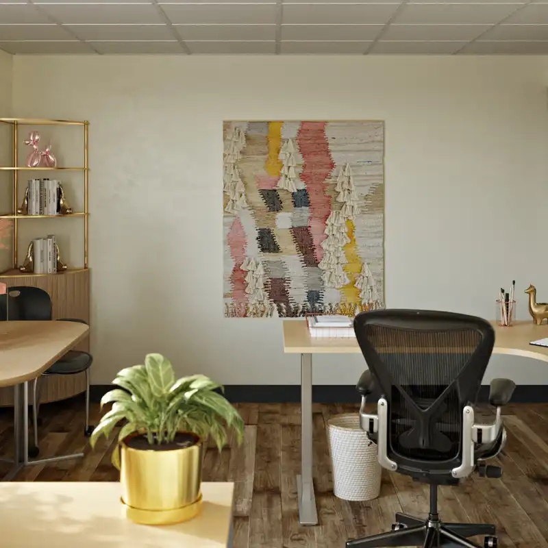 Eclectic, Bohemian, Glam Office Design by Havenly Interior Designer Leah