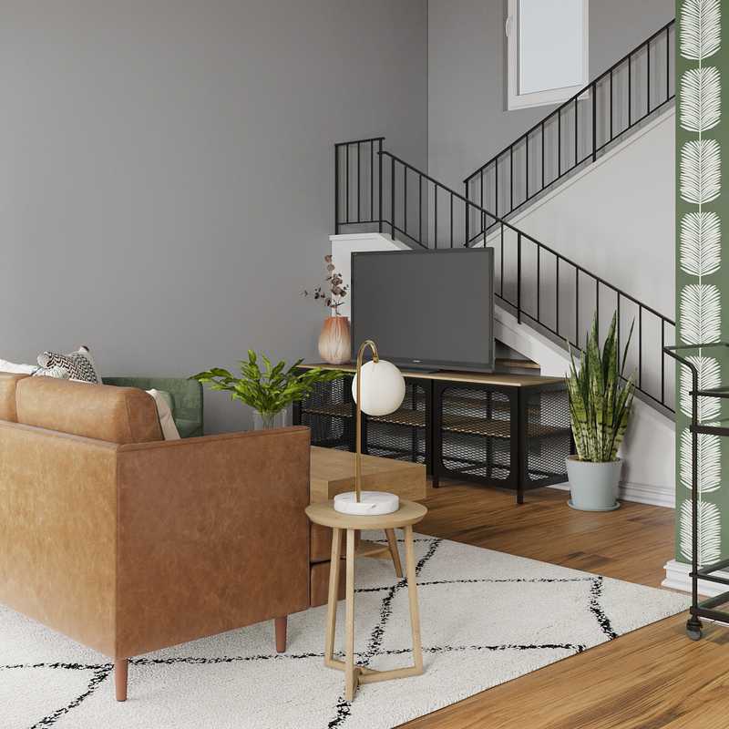Modern, Midcentury Modern Living Room Design by Havenly Interior Designer Clara