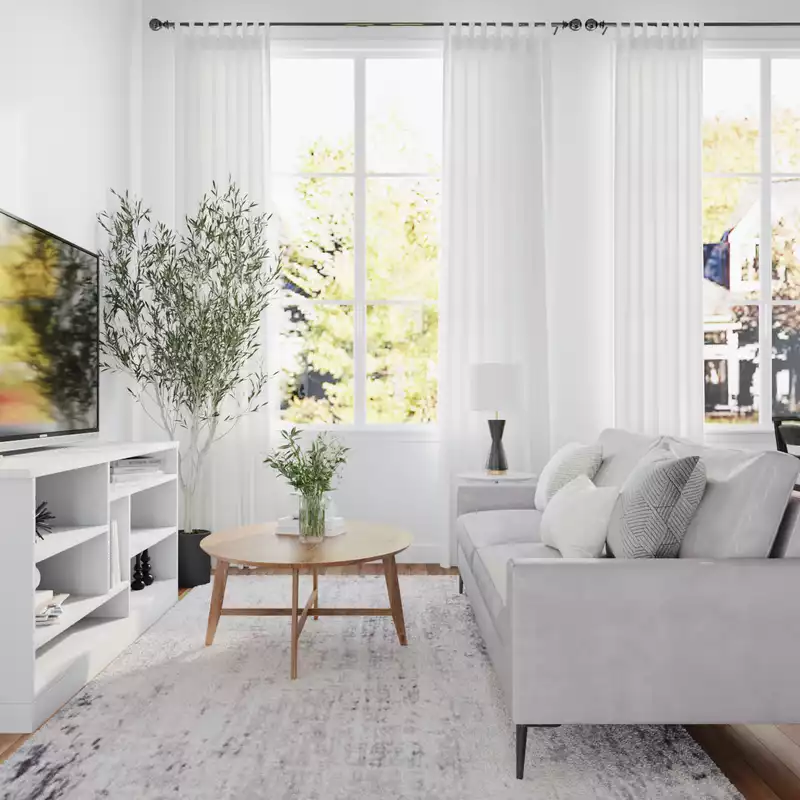 Glam, Preppy Living Room Design by Havenly Interior Designer Daniela