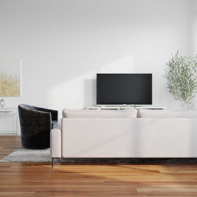 Glam, Preppy Living Room Design by Havenly Interior Designer Daniela