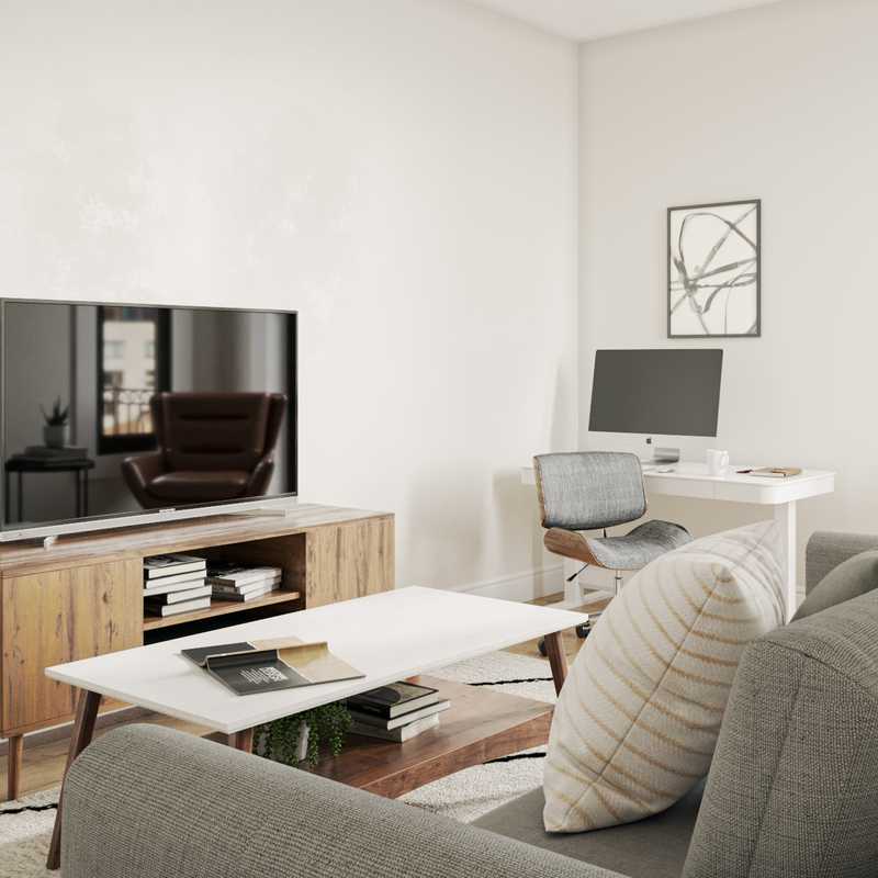 Bohemian, Midcentury Modern, Scandinavian Living Room Design by Havenly Interior Designer Priscila