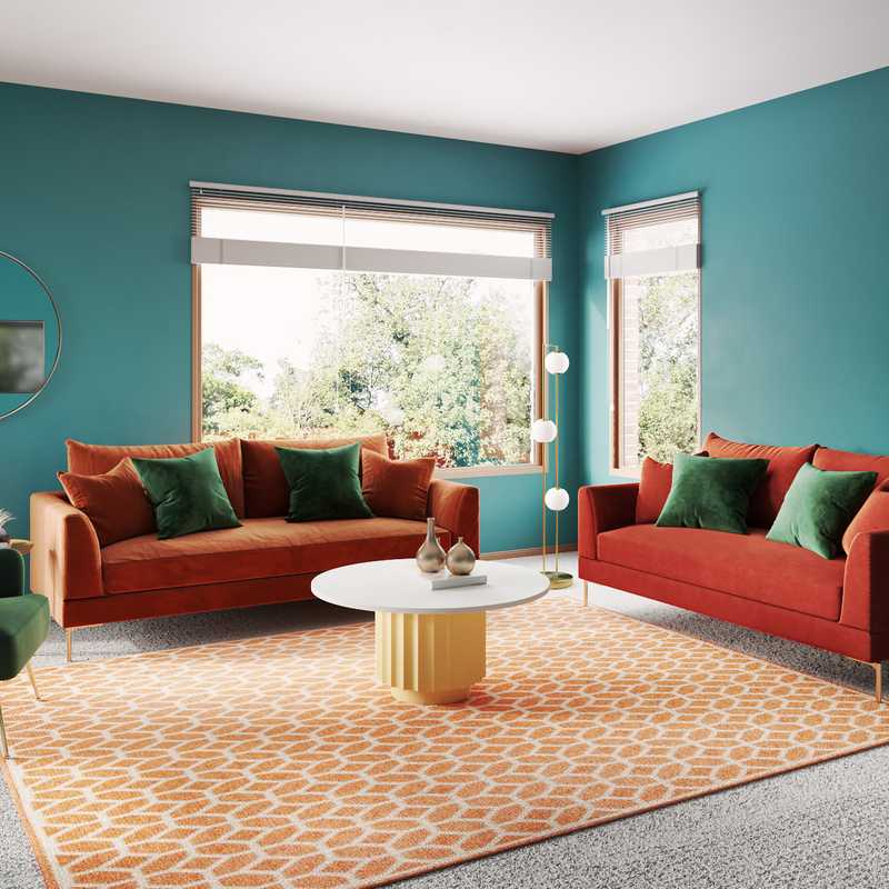 Midcentury Modern Living Room Design by Havenly Interior Designer Priscila