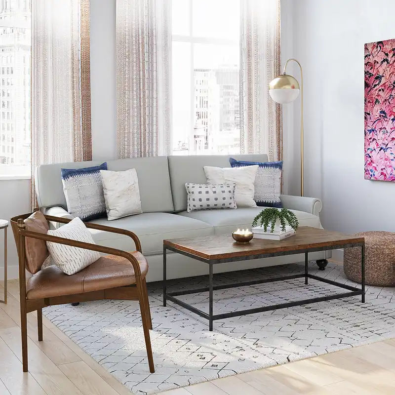 Eclectic, Midcentury Modern, Classic Contemporary Living Room Design by Havenly Interior Designer Aubrey