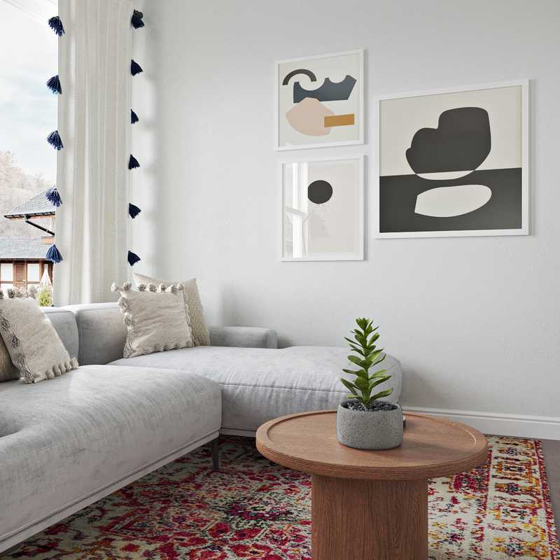 Bohemian, Midcentury Modern Living Room Design by Havenly Interior Designer Camila