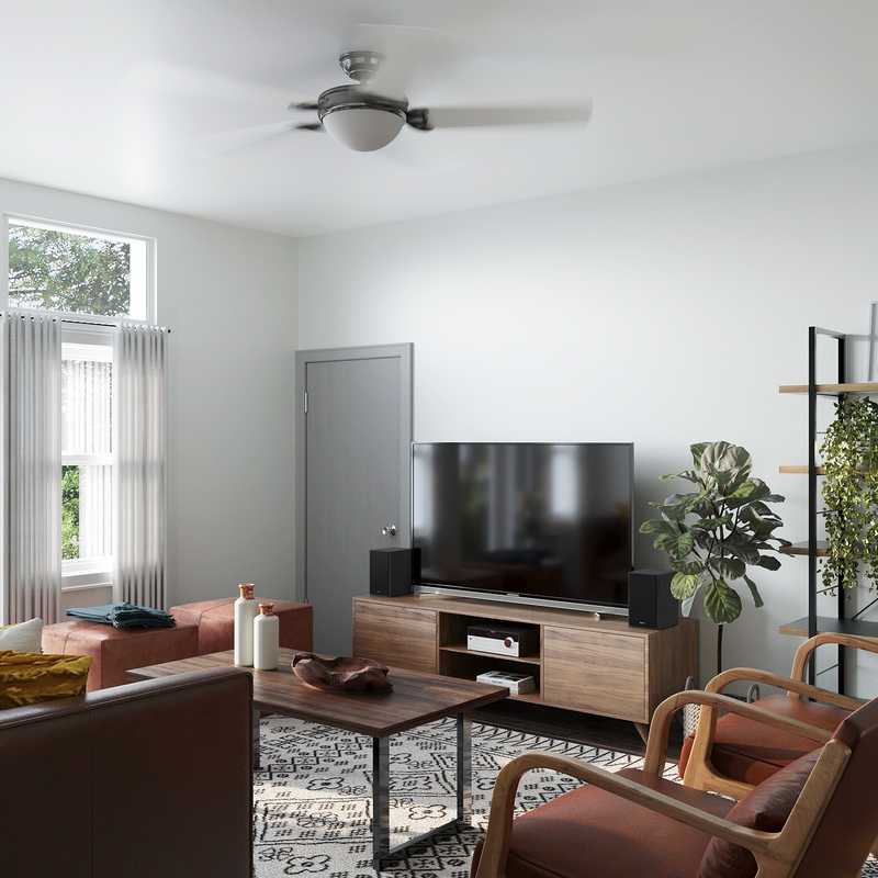 Bohemian, Midcentury Modern Living Room Design by Havenly Interior Designer Paola