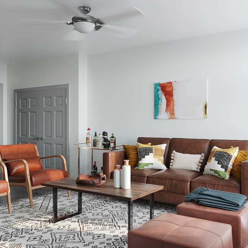 Bohemian, Midcentury Modern Living Room Design by Havenly Interior Designer Paola