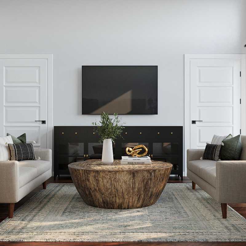 Farmhouse Living Room Design by Havenly Interior Designer Laura