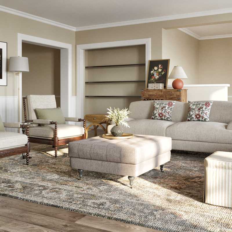 Eclectic, Traditional, Library, Vintage Living Room Design by Havenly Interior Designer Megan
