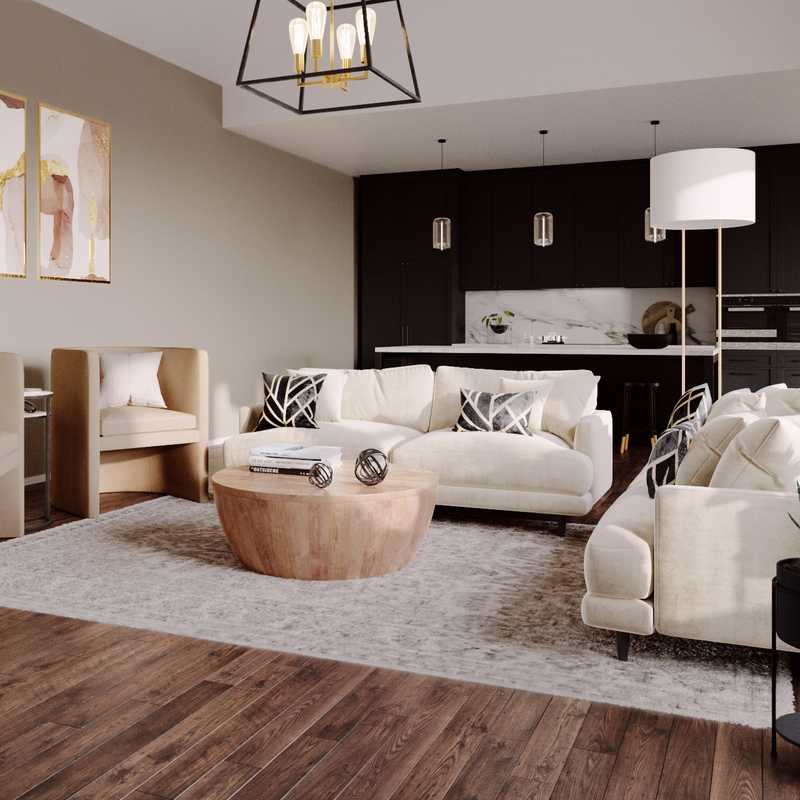 Modern, Industrial Living Room Design by Havenly Interior Designer Alexa