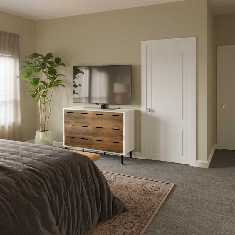 Bohemian, Midcentury Modern Bedroom Design by Havenly Interior Designer Ivan