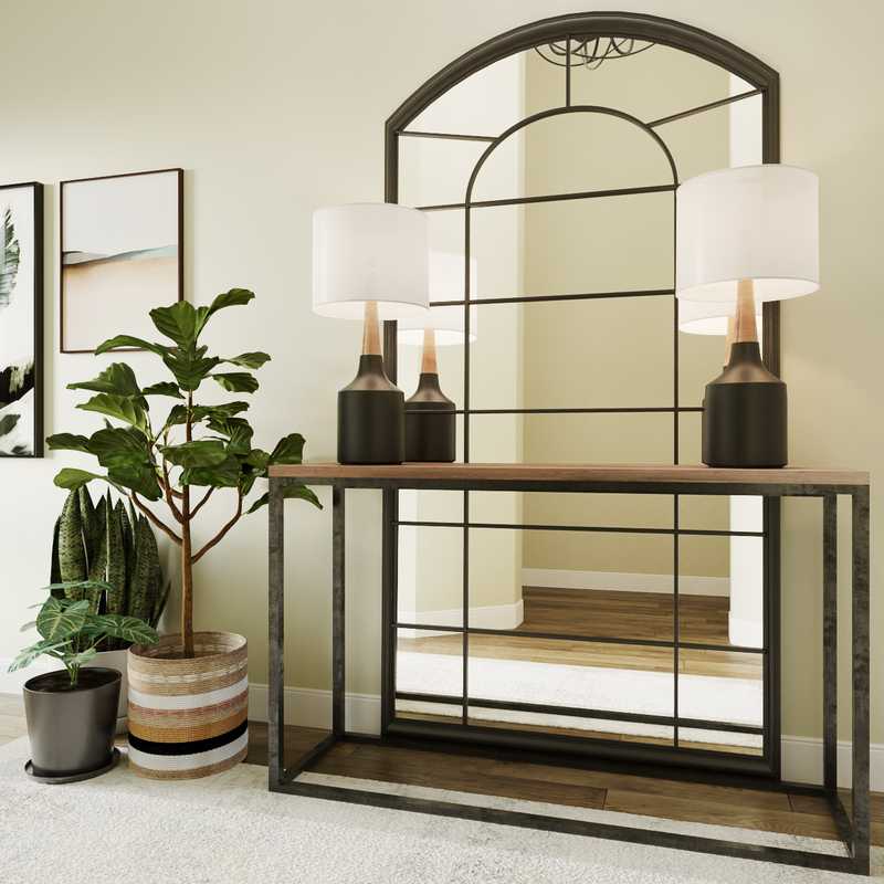 Bohemian, Midcentury Modern Entryway Design by Havenly Interior Designer Ivan